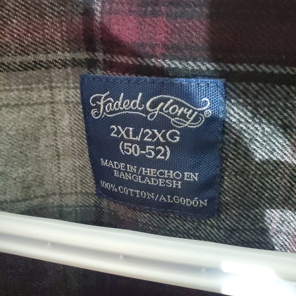 2xl faded glory button up flannel shirt - Picture 3 of 3